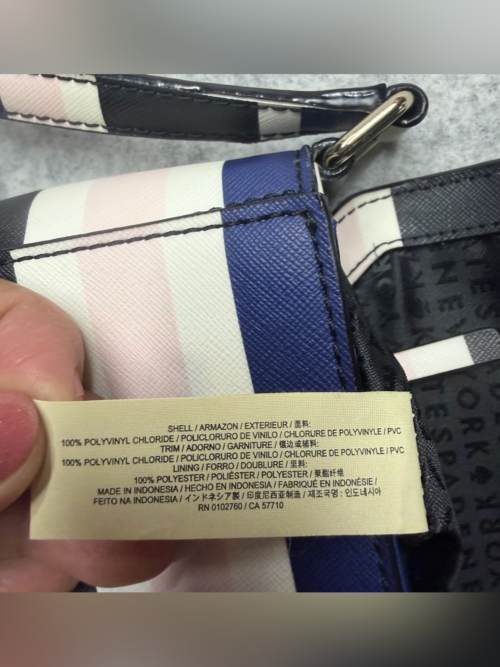 Kate Spade New York Patterson Drive Striped Crossbody Bag Blue Pink Navy White - Picture 11 of 15
